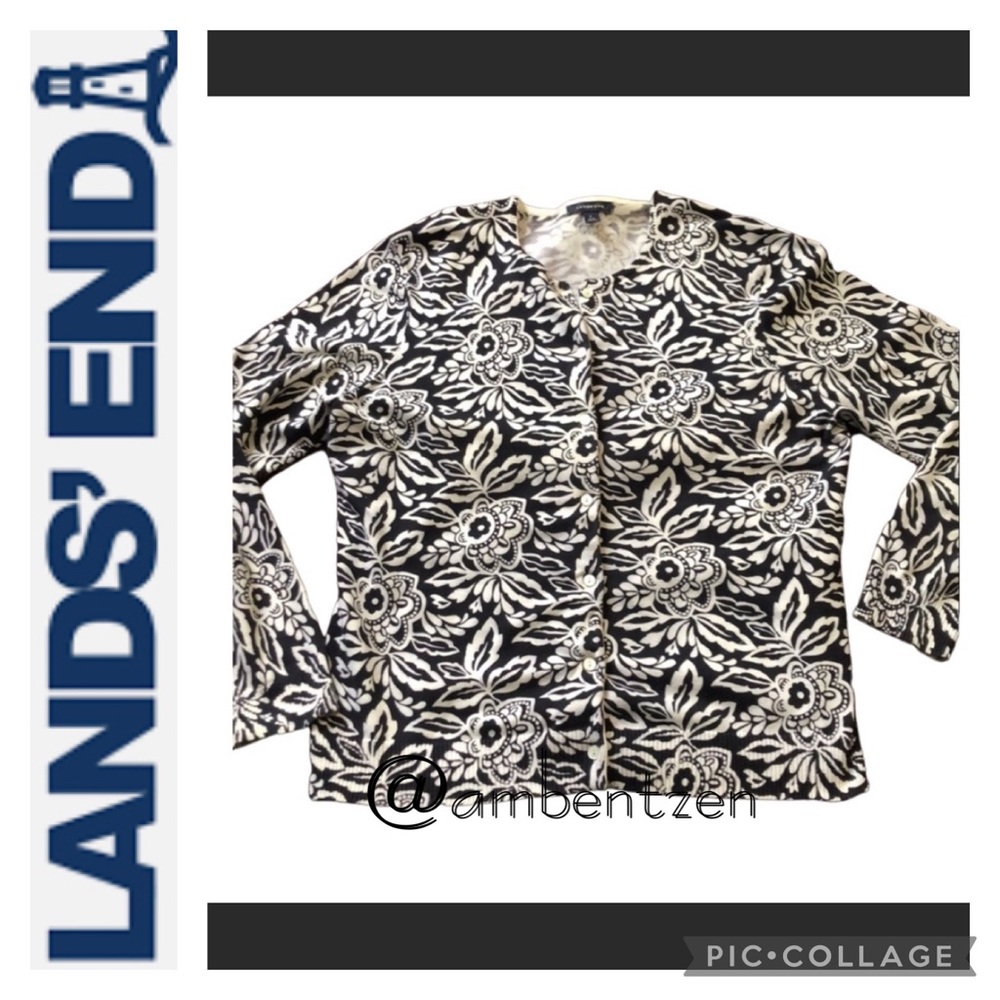 Lands End button up sweater size L (14-16)